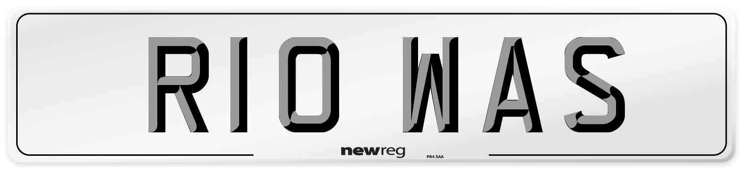 R10 WAS Number Plate from New Reg